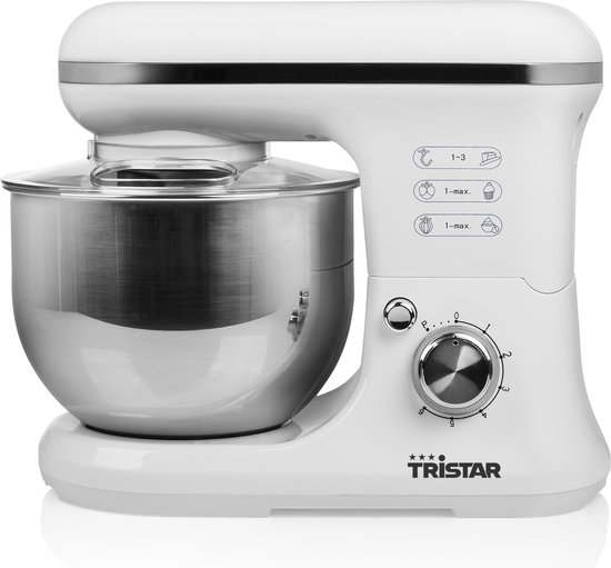 Tristar MX-4817 Keukenmachine – Inclusief 3 deeghaken – Wit